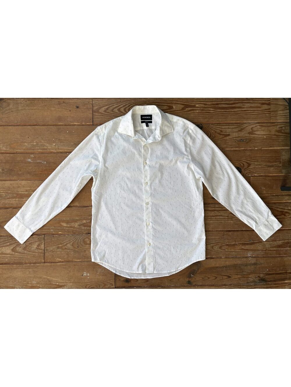 Bonobos Men's White Flamingo Print Standard Fit Button Up Shirt 16/35